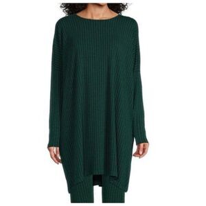 Bryn Walker Damien Oversized Tunic Dress Sz L Green Houndstooth Long Sleeve